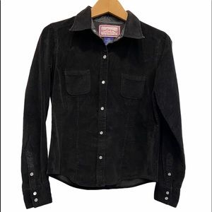 Vintage RARE 90’s BUM ÉQUIPEMENT Corduroy Black Shirt Size S GUC